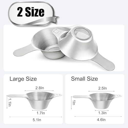 WUWEOT 6 Pcs Different Size Fine Mesh Tea Strainers, 304 Stainless