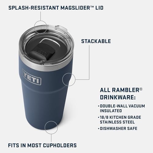 YETI Rambler 20 oz Stackable Tumbler, Stainless Steel, Vacuum
