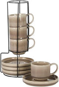 Gibson Elite Sunrise Hills 9-Piece Stackable Stoneware Cup and Saucer