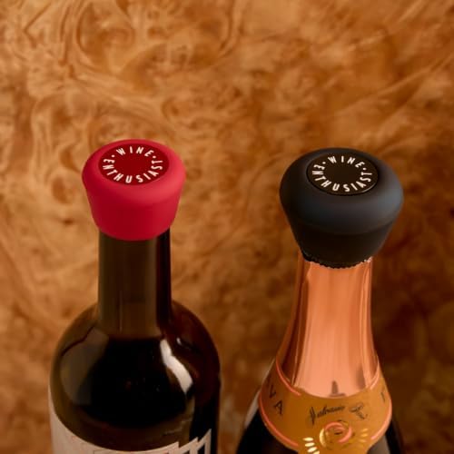 Wine Enthusiast x Pulltex Wine & Champagne Stoppers Set of 2, 1 Wine +