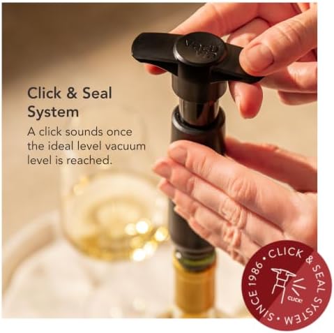 Vacu Vin Original Wine Pump - 4 Vacuum Wine Stoppers - Wine Saver