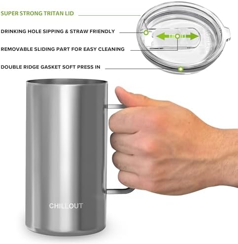 CHILLOUT LIFE Stainless Steel 20 oz Vacuum Insulated Coffee Mug with