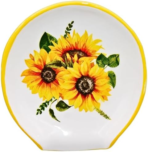 Sunflower Kitchen Decor - Sunflower Spoon Rest, Ceramic Spoon Rest for