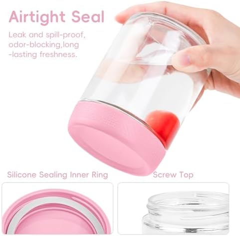Gemice 6-Pack 16 oz Glass Overnight Oats Containers