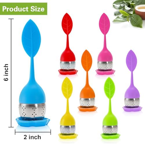 Bekith 7 Pack Silicone Tea Infuser, Cute Loose Leaf Tea Steeper, Fine