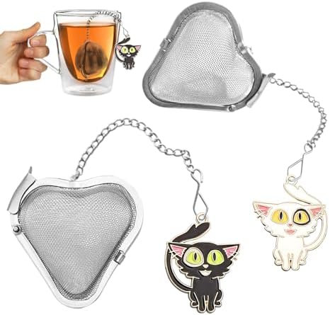 Cute Cat Tea Infuser, 2 Pcs Tea Strainers & Filters