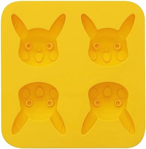 Skater Silicone Pikachu Mini Madeleine Mold, Set of 4, Yellow