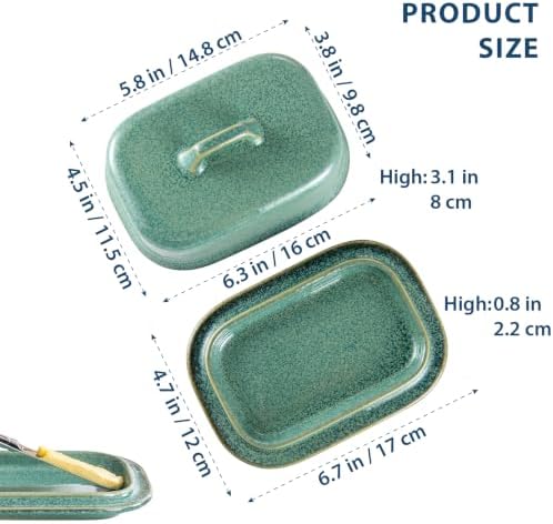 Ceramic Butter Dish with Lid, Covered Butter Keeper, Butter Tray