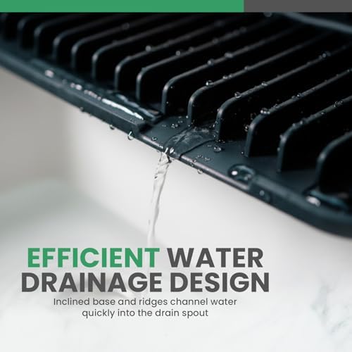 Kitchen Sink Faucet Mat, 24” Silicone, Black
