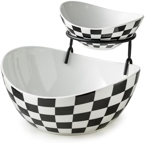 Miamolo Tiered Serving Bowls, Chip and Dip Serving Set, Halloween Hosting