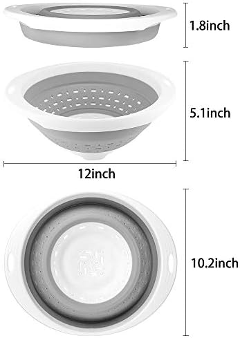 QiMH Collapsible Colander and Strainer, 5 Quart(1.25 gal), Heavy Duty