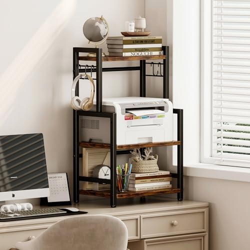3-Tier Countertop Spice Rack Organizer with 5 Hooks