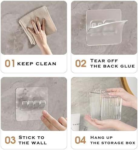 4 Pack Acrylic Wall Mount Organizer, Clear