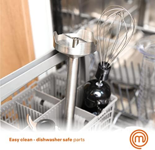 MasterChef Immersion Blender Handheld with Electric Whisk & Milk
