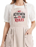 Elife Kitchen Apron, 3D Embroidered Cooking Apron with Pockets for