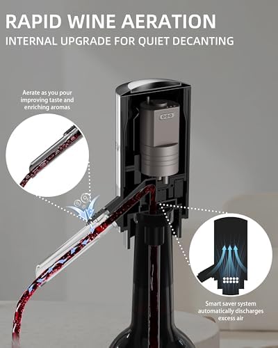 Newise Rechargeable Electric Wine Gift Set: Wine Opener, Aerator
