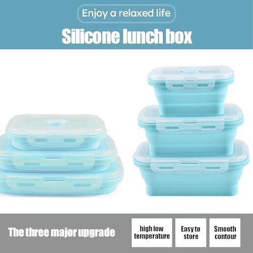Collapsible Bowls, 3 Pcs Silicone Collapsible Storage Containers Sets