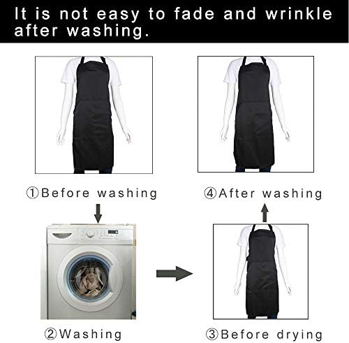 BIGHAS Adjustable Bib Apron with Long Ties for Women Men 18 Colors