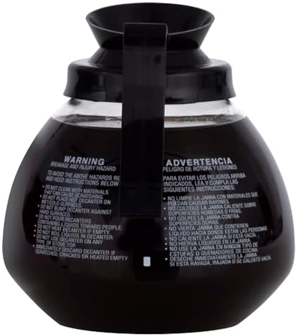BUNN 42400.0103 12 Cup Commercial Glass Decanter with Black Handle