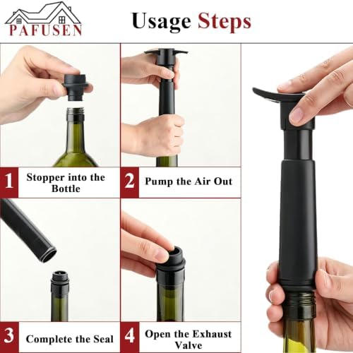 Wine Stoppers Vacuum with Pump, Keep Wine Fresh for up to 7 Days -1