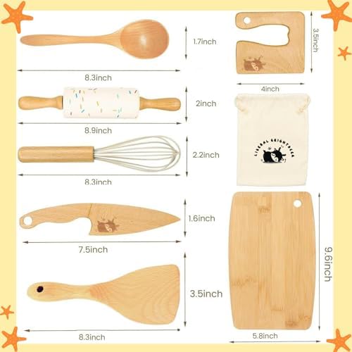 Wooden Kids Baking Set, 8-Piece