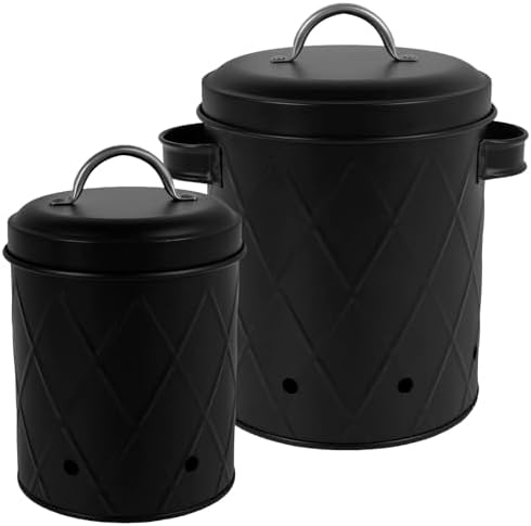 2Pcs Onion Storage Canisters, 2 Sizes Potato Storage Bins, Carbon