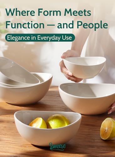 Sweese Porcelain Serving Bowls Set, 10-42 oz, Versatile for Salad