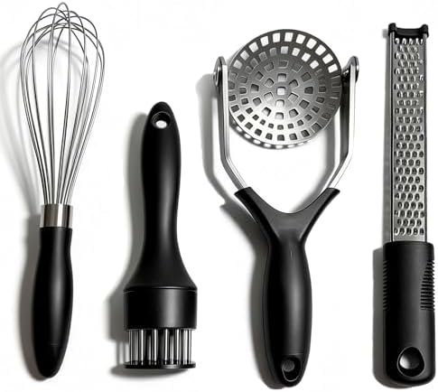 Kitchen Gadgets Set Stainless Steel Cooking Tools Essentials, Black