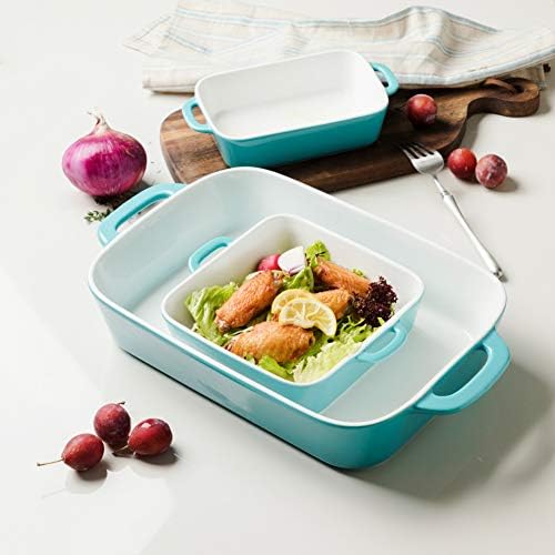 Sweejar Ceramic Bakeware Set, Rectangular Baking Dish for Cooking