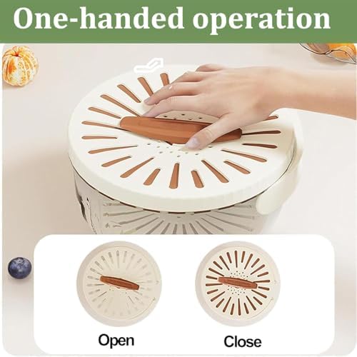 2 Pcs Fruit Vegetable Washing Bowl with Strainer, 2.85QT+1QT