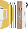 purifyou Extra Long 14.5" Reusable Silicone Straws with Flexible Tips