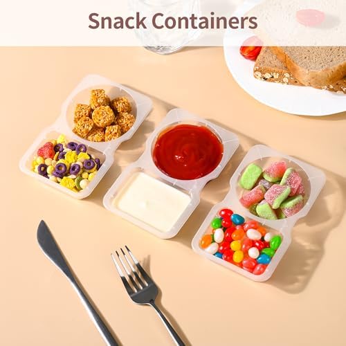 RXRRXR 20PCS Double Compartment Condiment Container With Lids