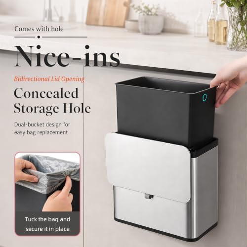 Kitchen Compost Bin, 8L / 2.1 Gal Stainless Steel