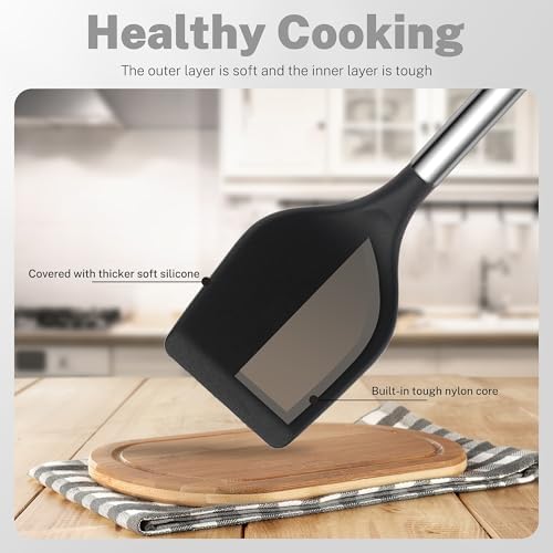 QMVESS Silicone Cooking Utensils Set, 28-Piece, Black