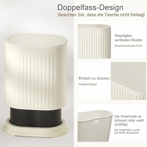 1.6 Gallon Slim Bathroom Trash Can with Lid