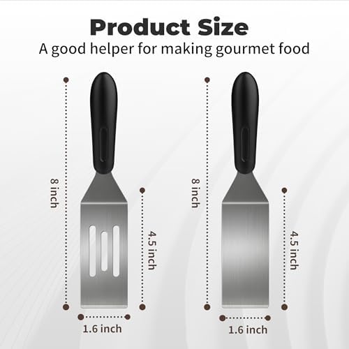 Stainless Steel Mini Spatula (4PC),Small Turners for Cake Brownies