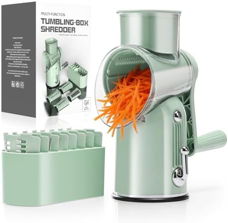 KEOUKE 5 in 1 Green Rotary Cheese Grater