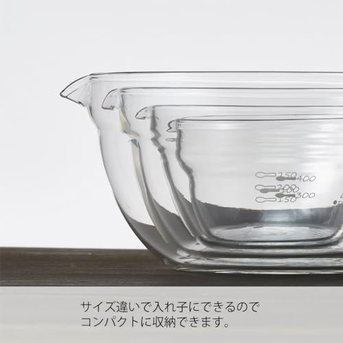 HARIO KB-1318 Single-Mouth Bowl, Heat Resistant Glass, Set of 3, Multi