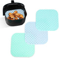Square Air Fryer Liners Silicone 8.5” x 8.5", 3-Pack, Pastel Colors