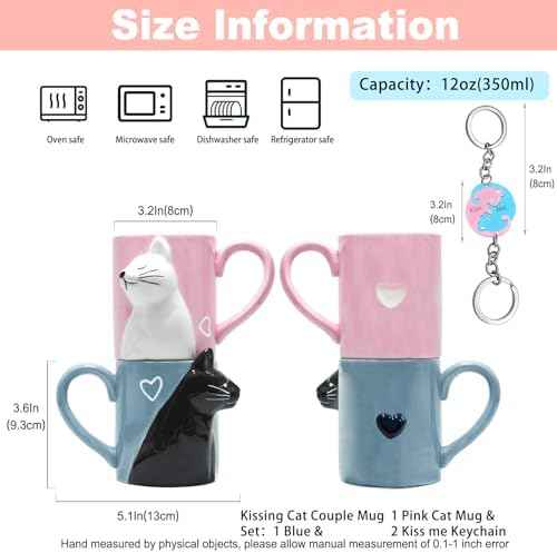 Couple Gifts Cute Kissing Cat Mug Matching Couples Stuff Ceramic