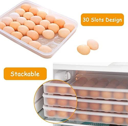 Covered Egg Holder for Refrigerator,30 Deviled Egg Tray with