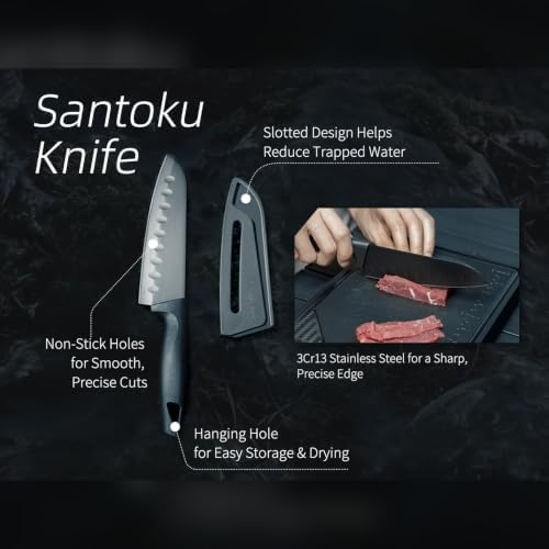 Camping Kitchen Knife Set, 4-Piece Compact Cooking Tool Set with