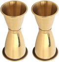 Fdit Cocktail Jigger, 2Pcs Gold Stainless Steel Double Head Cup ((gold