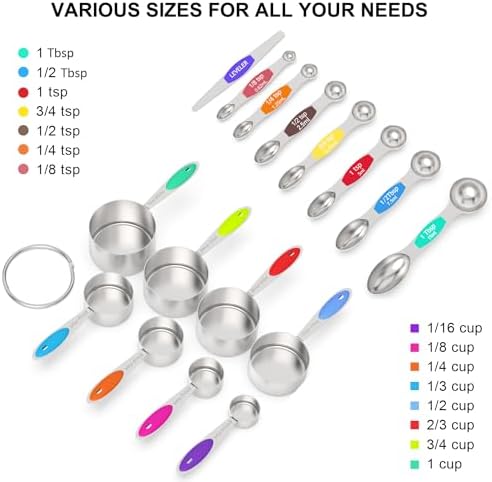 Wildone Measuring Cups and Magnetic Measuring Spoons Set, 21Pcs