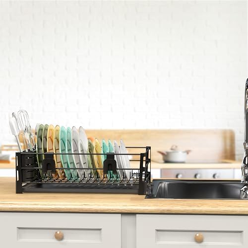 Simple Houseware Dish Drying Rack, Black