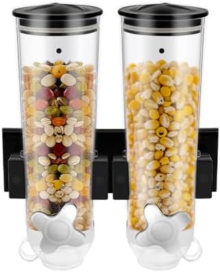 2 Pack Cereal Dispensers, Wall Mounted Candy Dispenser with Cup