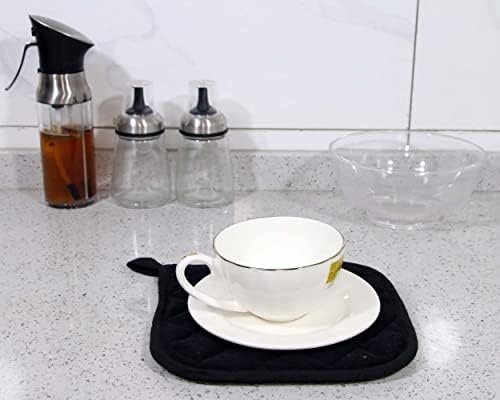 5 PCS Cotton Pot Holders for Kitchen, Black