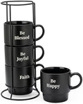 Signature Housewares Stackable Coffee Mug Tower Set with Metal Wire