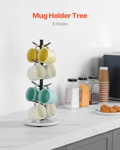 VEVOR Mug Holder Tree with Marble Base, 8 Hooks Coffee Cup Holder for