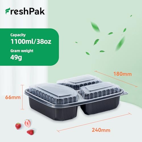 40 Pack 38oz Meal Prep Containers - Shrink Wrap Ready To Use